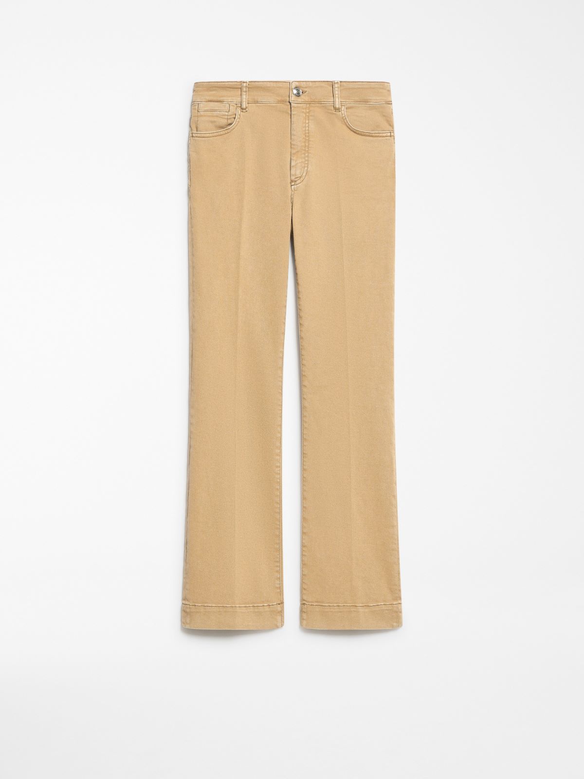 Denim mini flare trousers