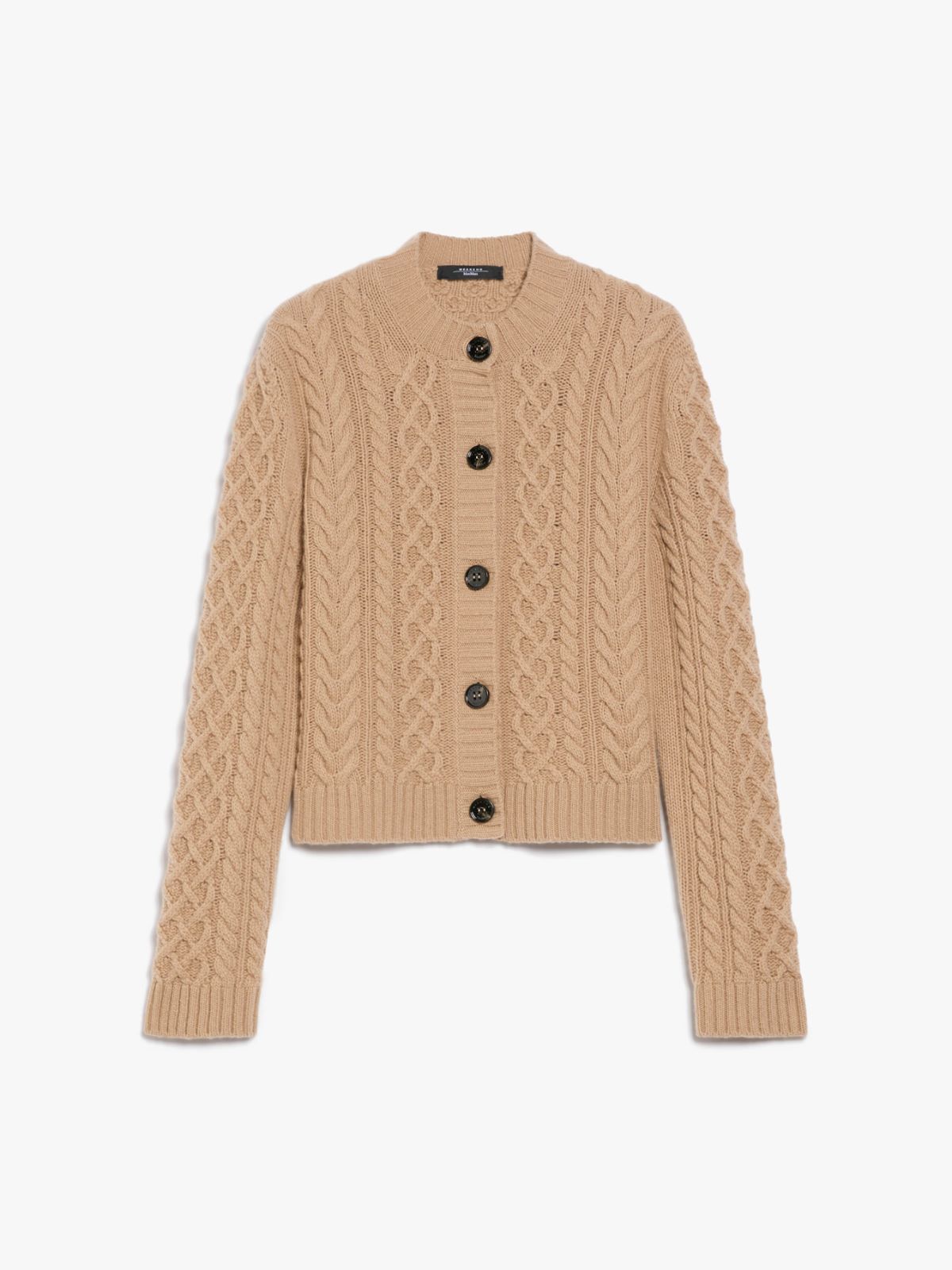 Cable-knit wool cardigan