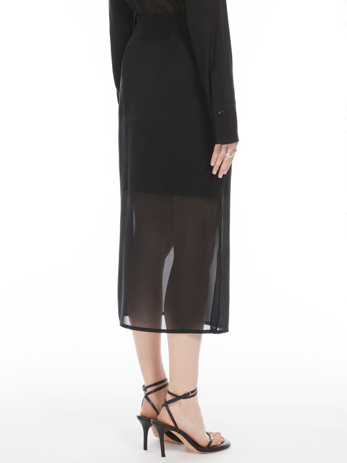 Straight-fit flounced skirt