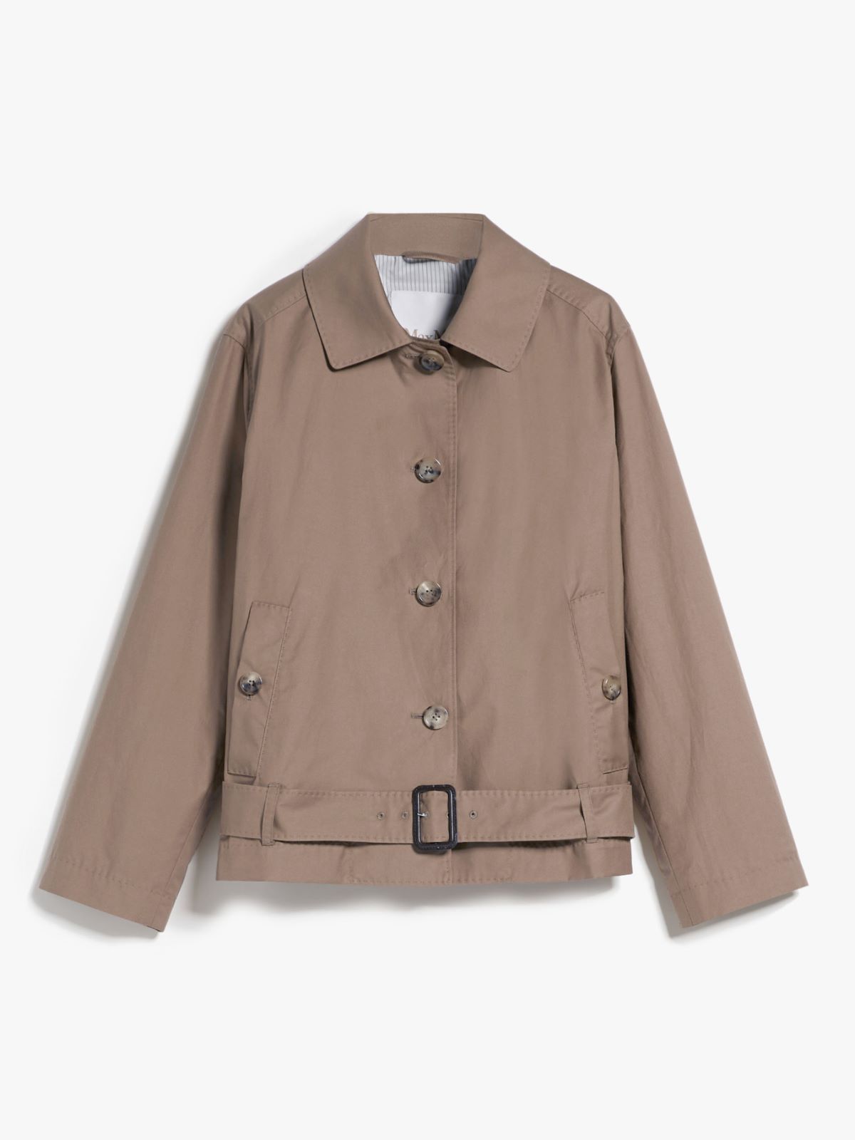 Short trench coat in water-resistant twill