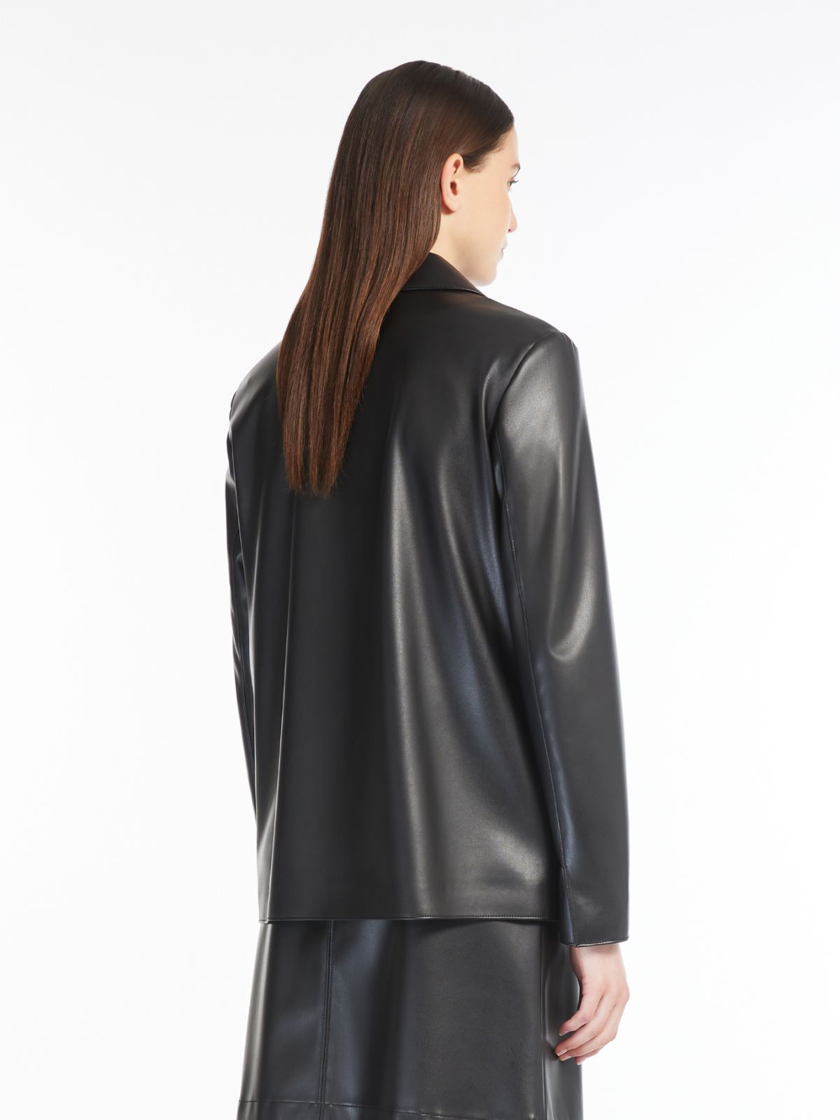 Coated jersey blazer