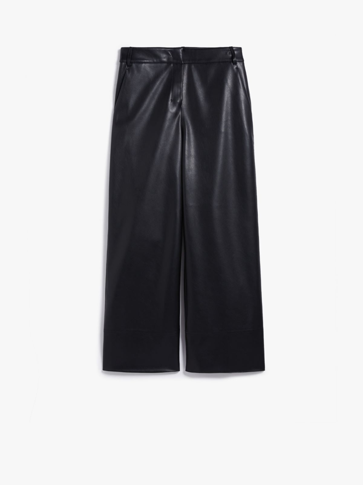 Coated fabric slim trousers