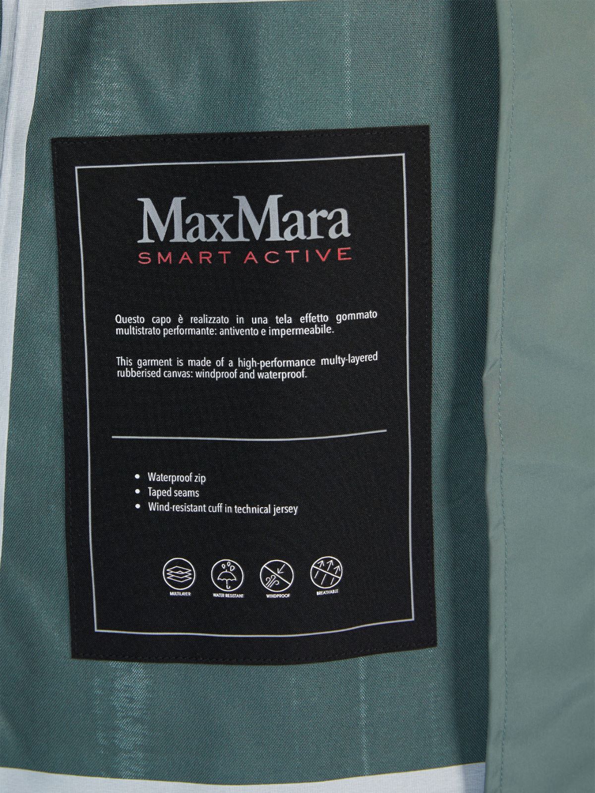 Rubber-coated technical canvas jacket