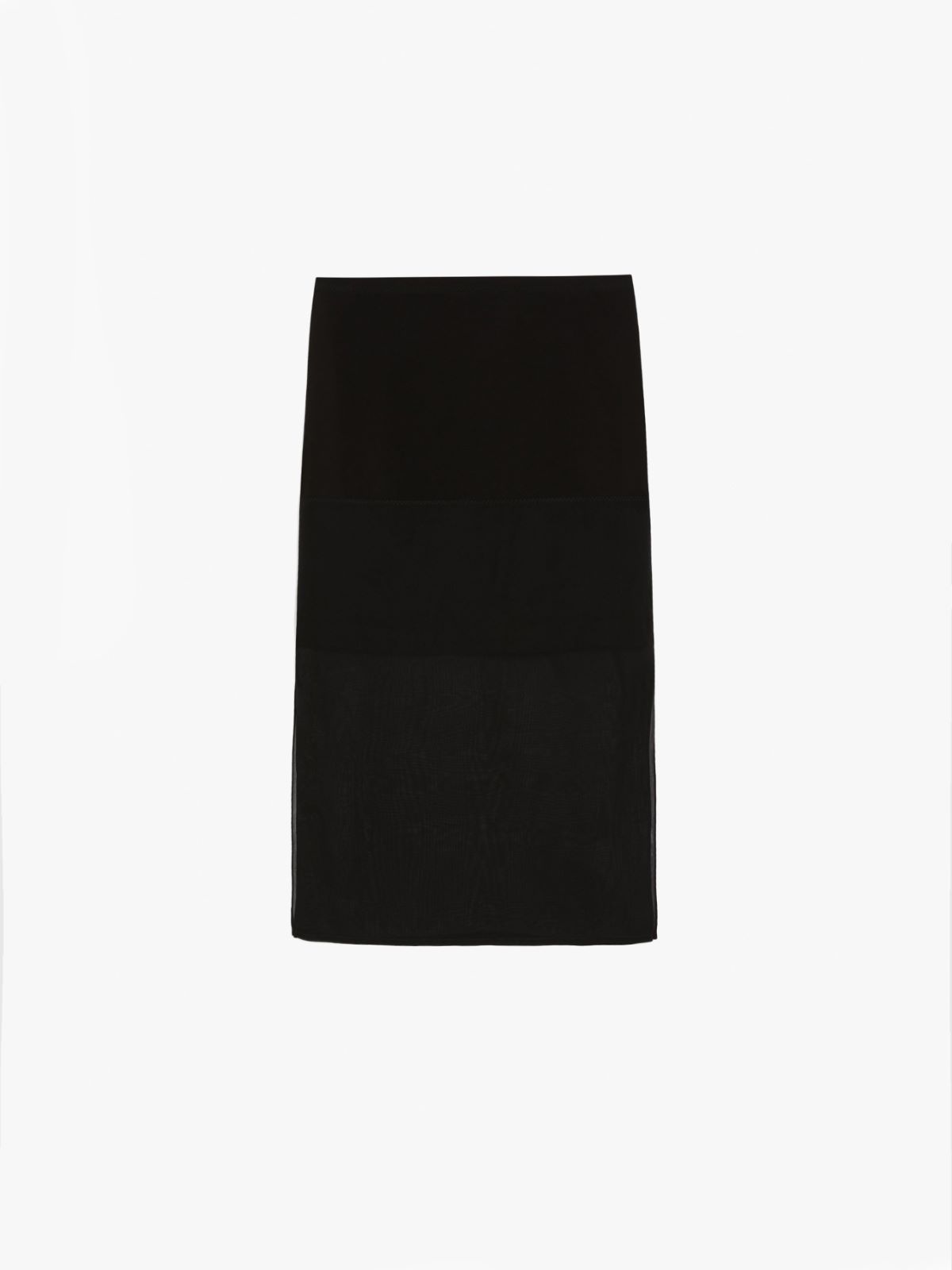 Straight-fit flounced skirt