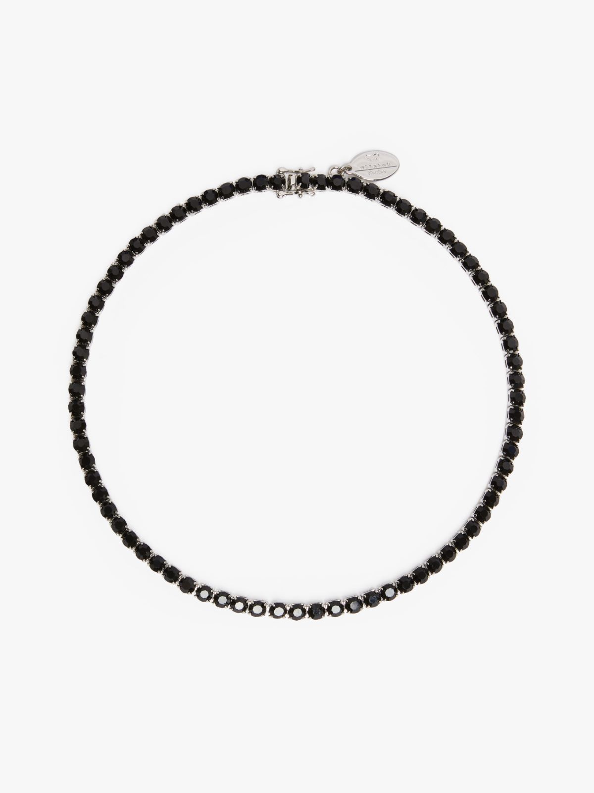 Rhinestone-adorned tennis choker necklace