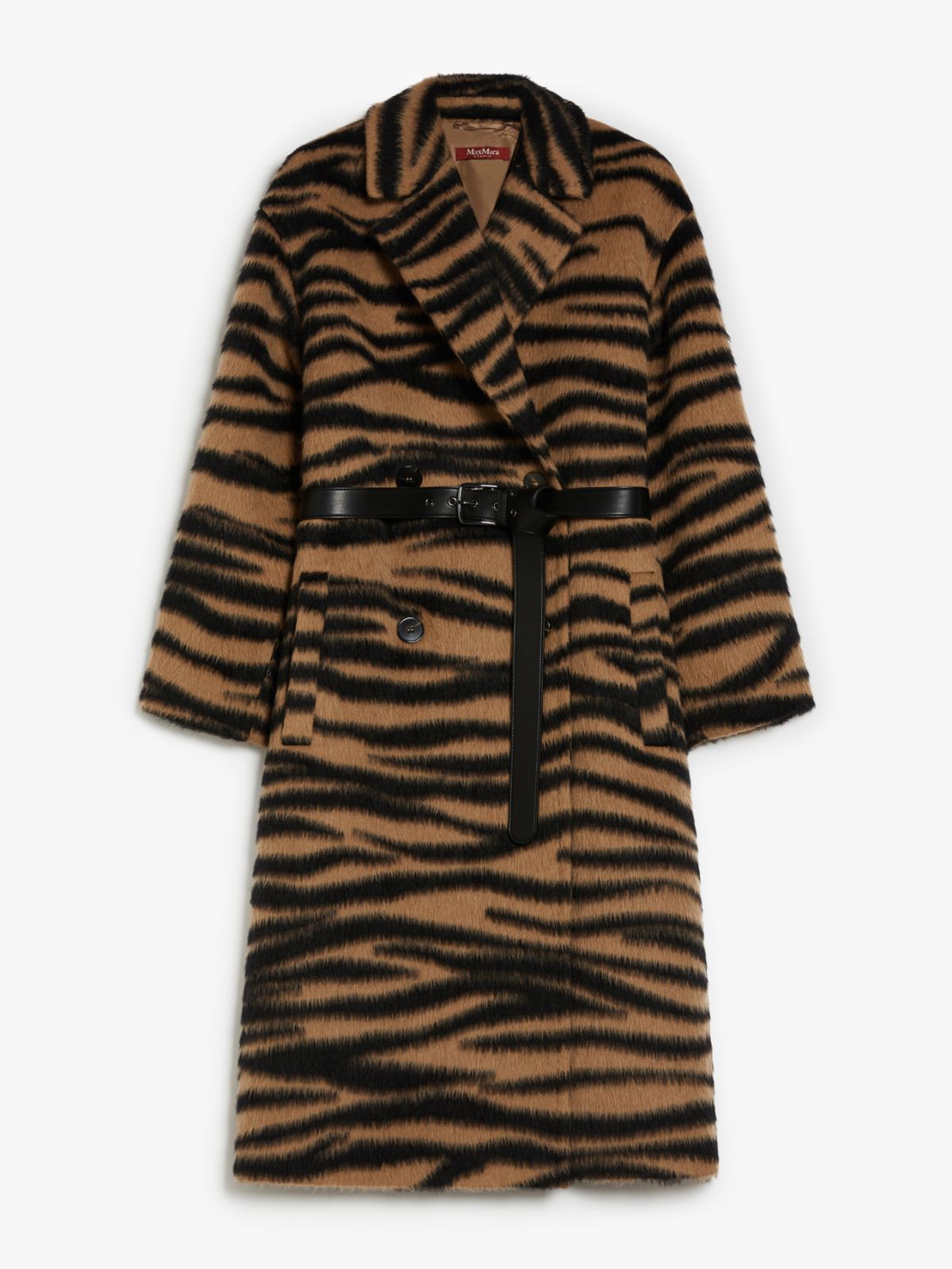 Jacquard alpaca and wool coat