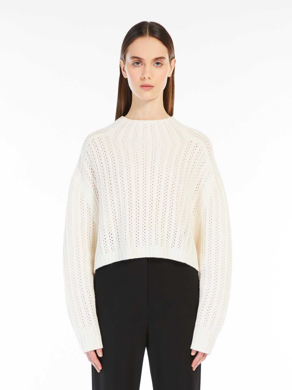 Wool and cashmere cropped jumper