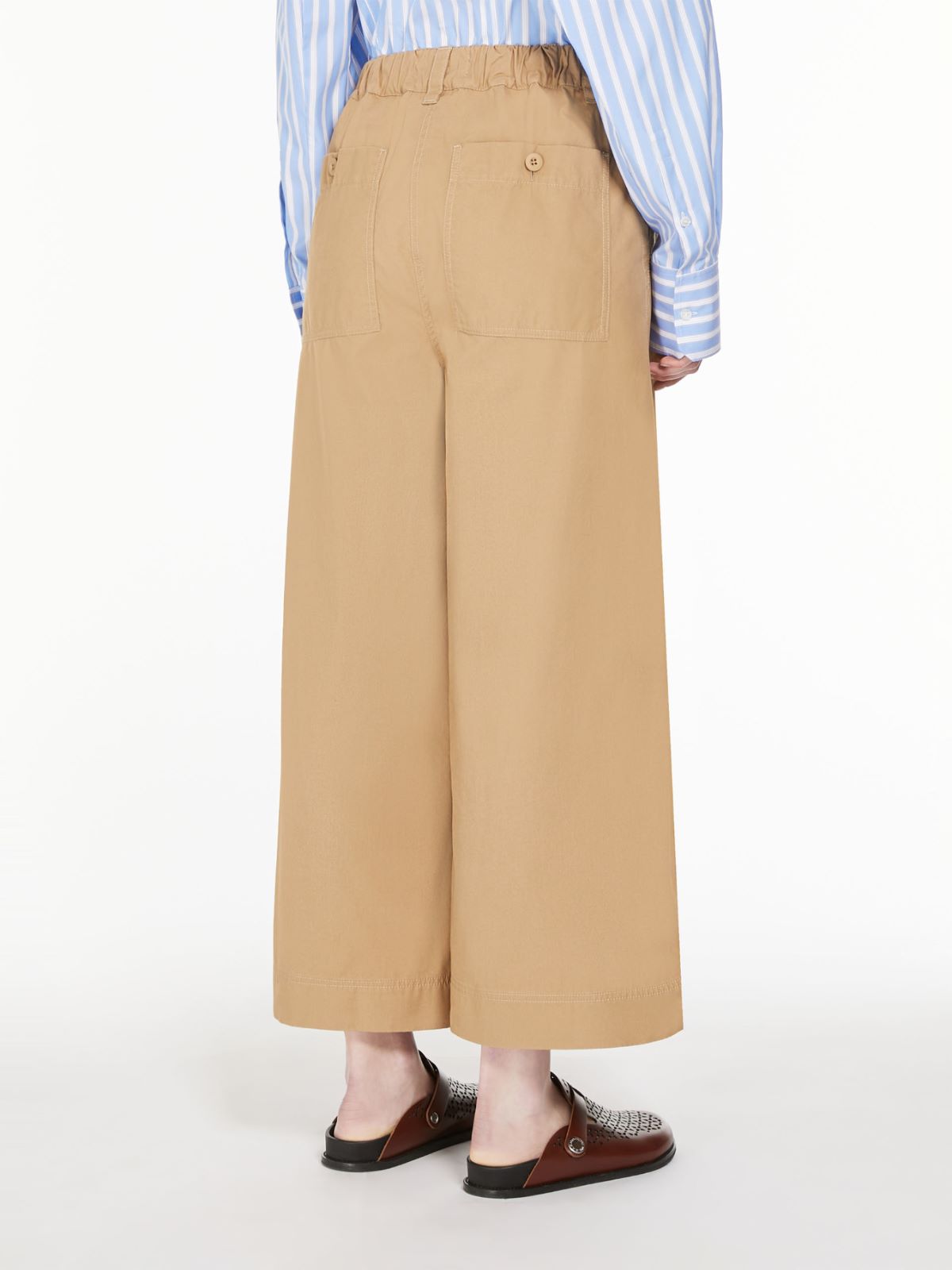 Wide-fit cotton canvas trousers
