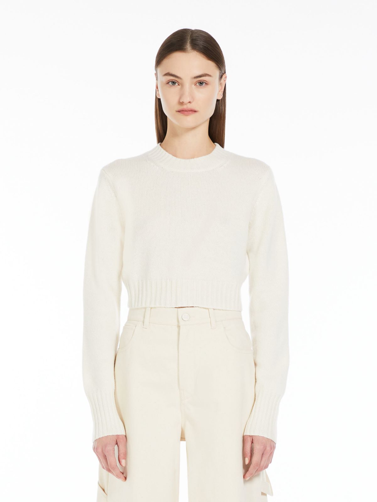 Cropped cashmere jumper