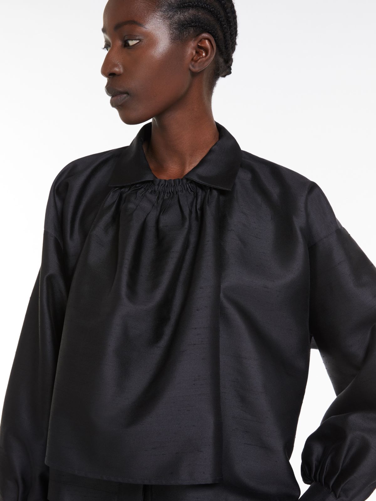 Shantung silk and cotton shirt