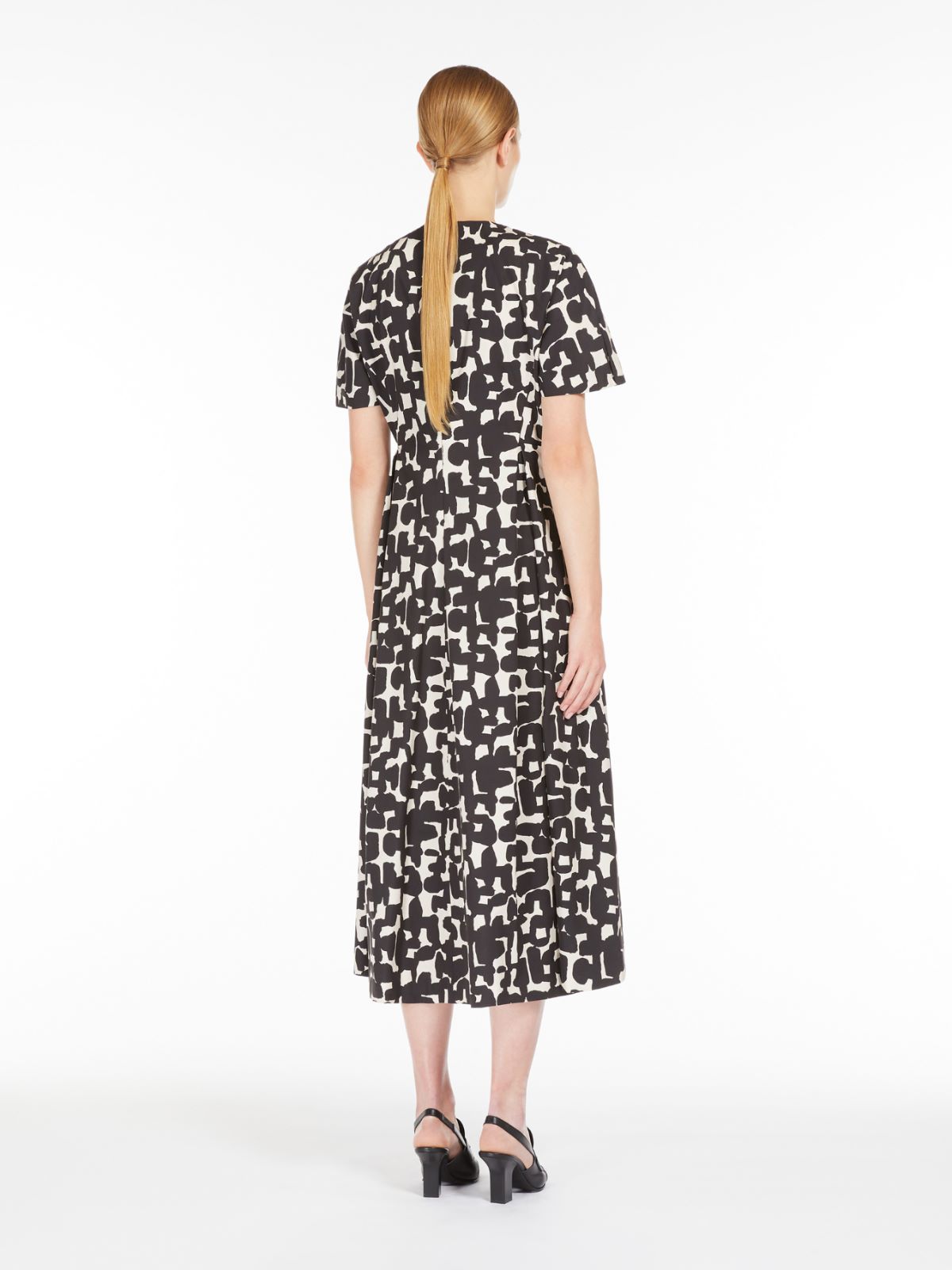 Printed cotton midi dress