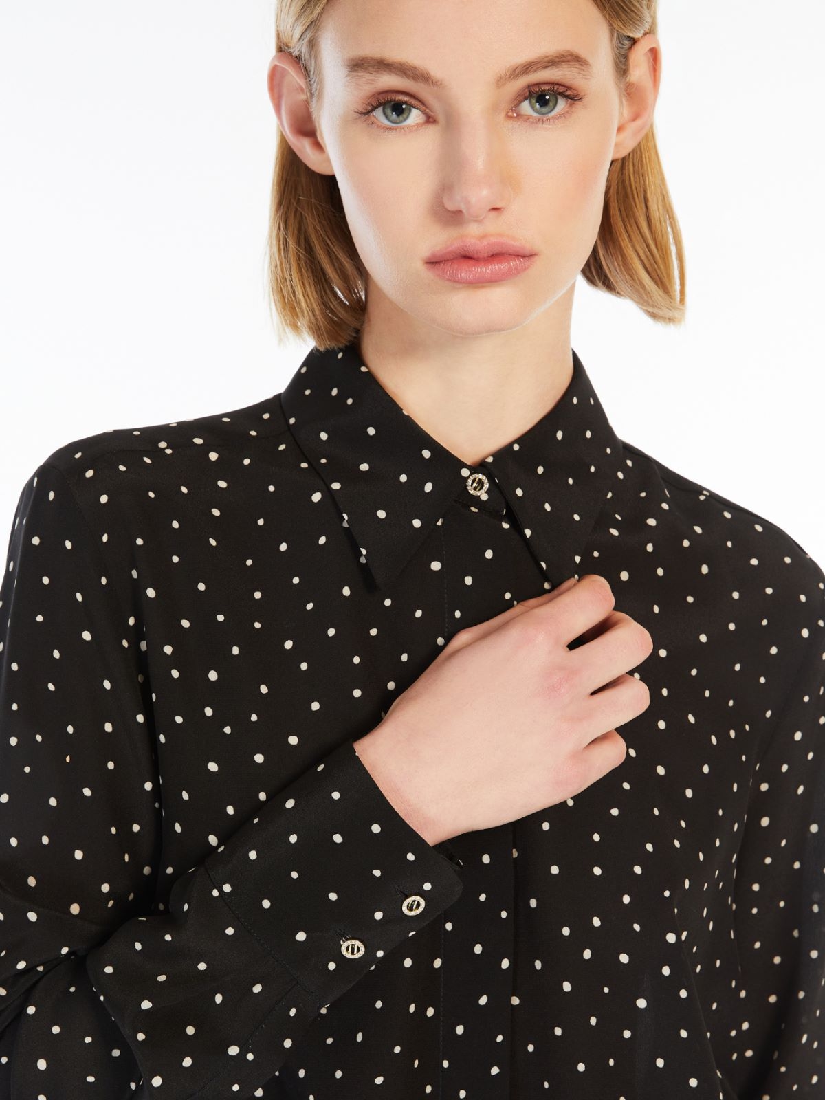 Printed crêpe de chine shirt