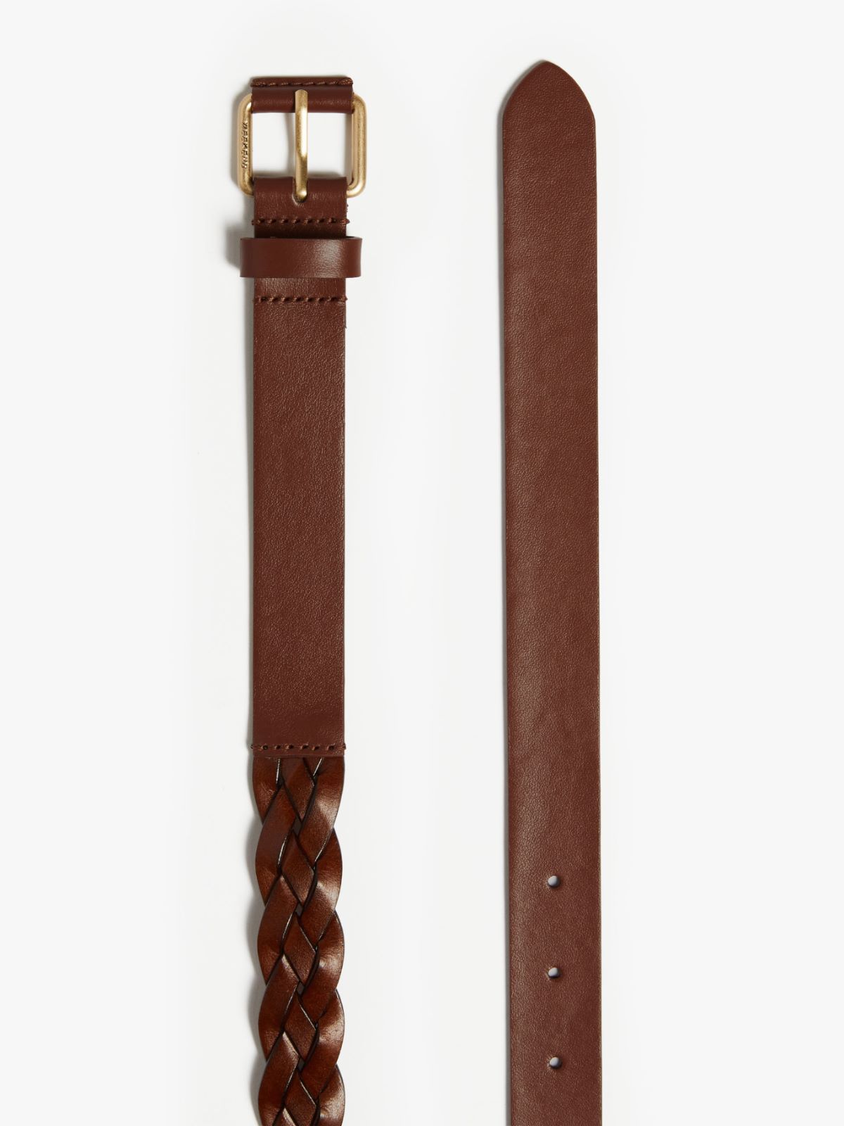 Woven leather belt