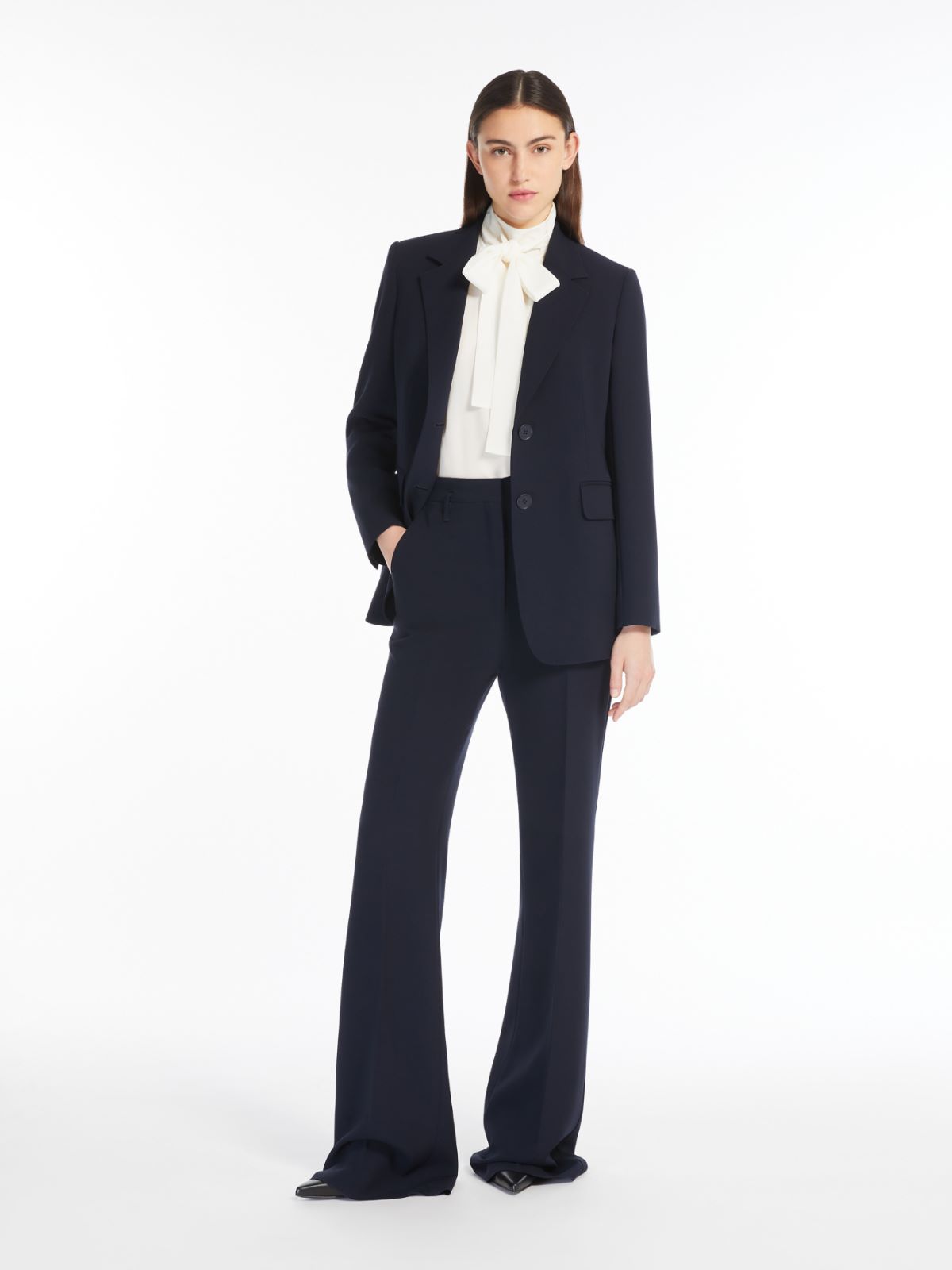 Flared cady trousers