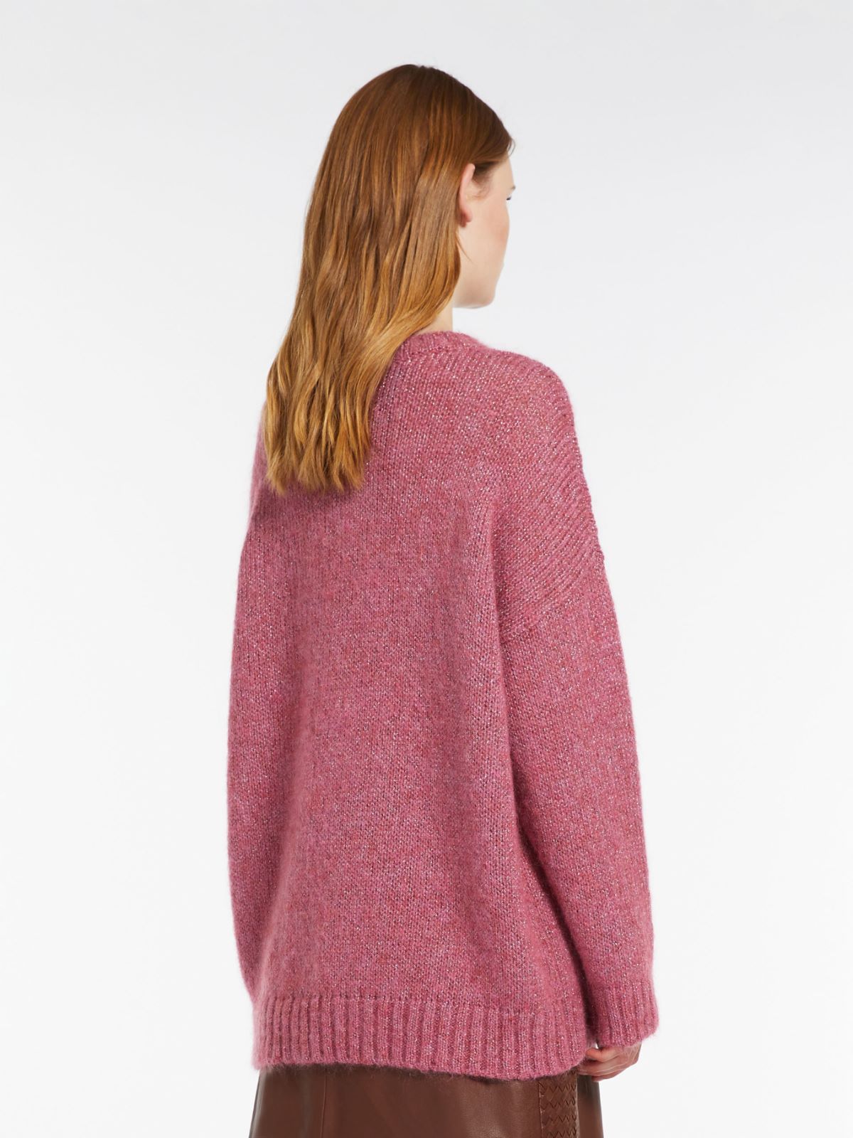 Oversized mohair and lurex sweater