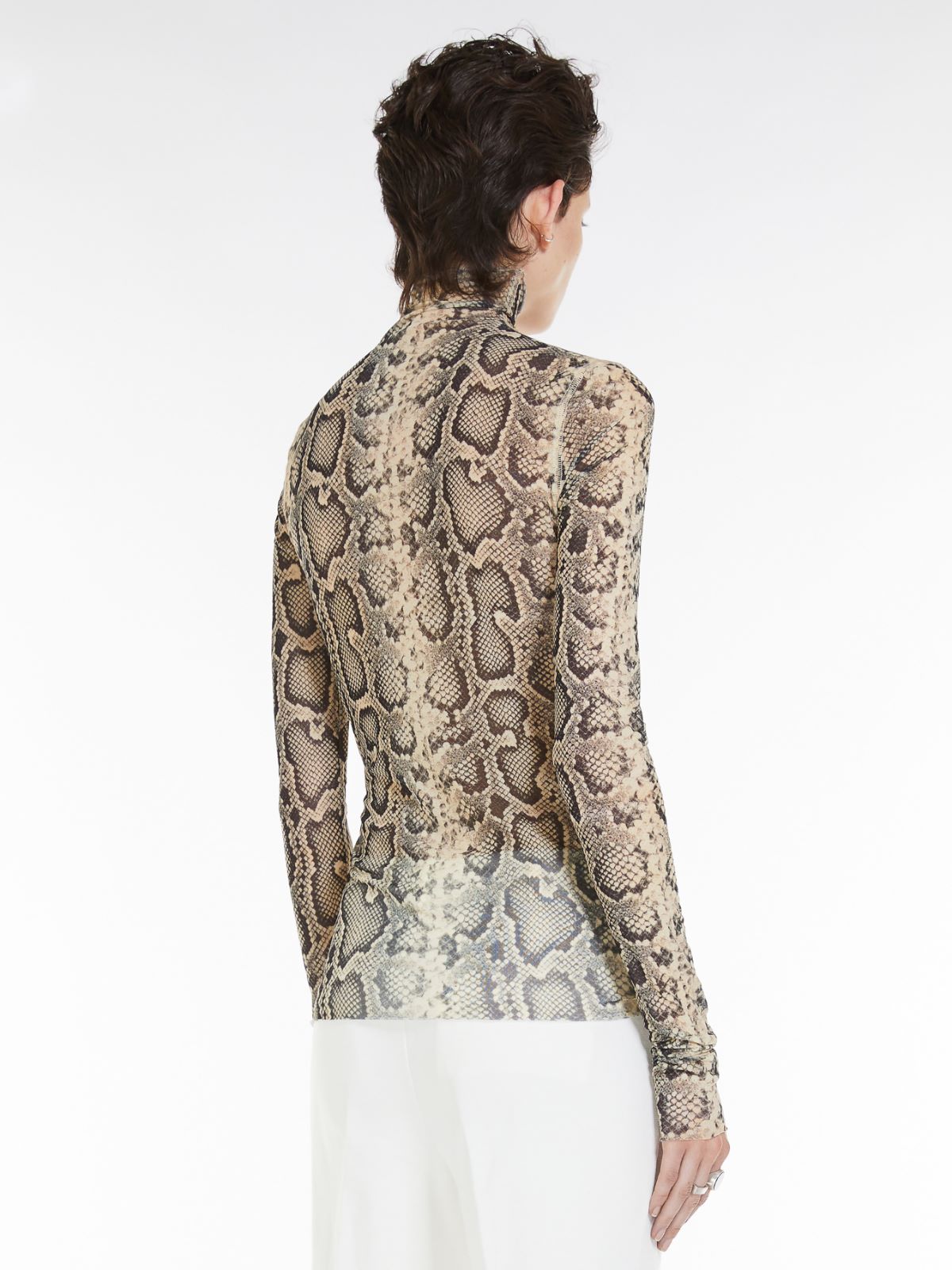 Printed tulle T-shirt