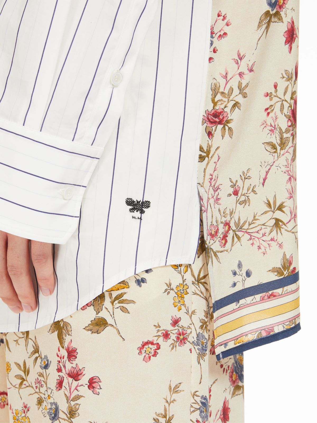 Poplin and crepe tunic