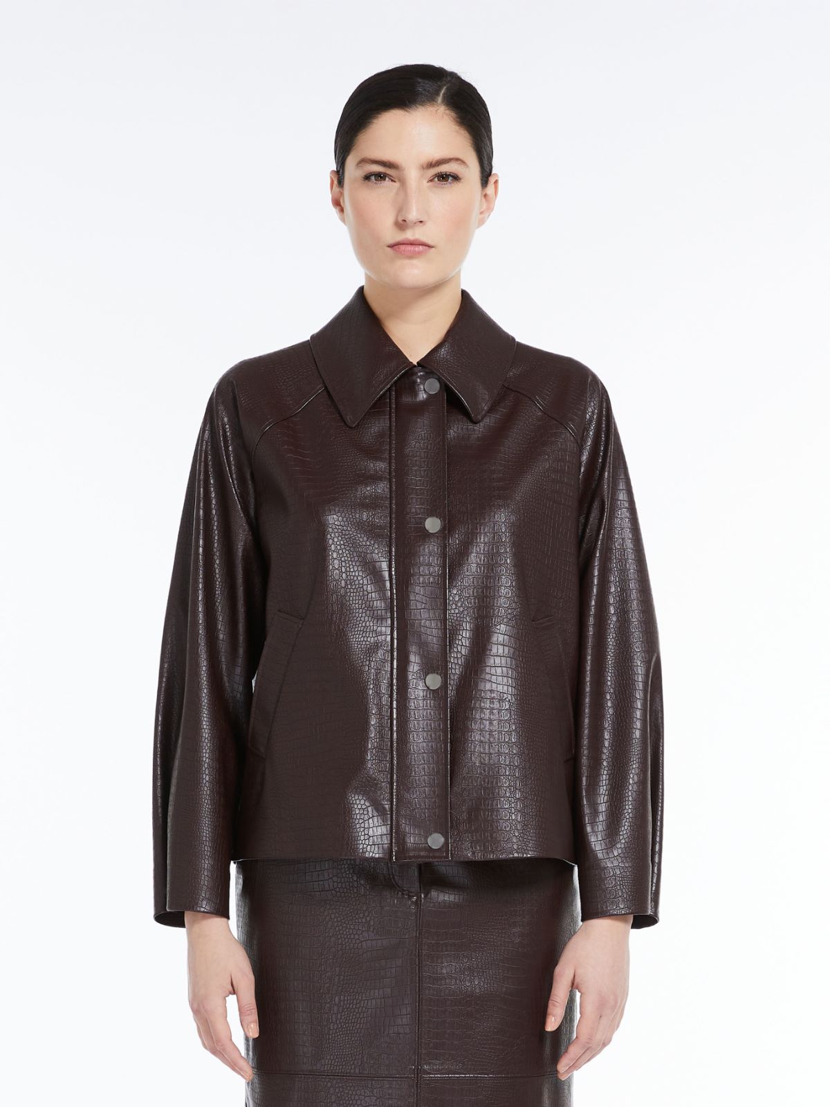 Crocodile-print jersey jacket