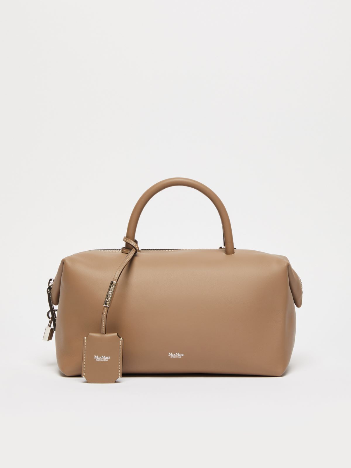 Shiny leather satchel bag