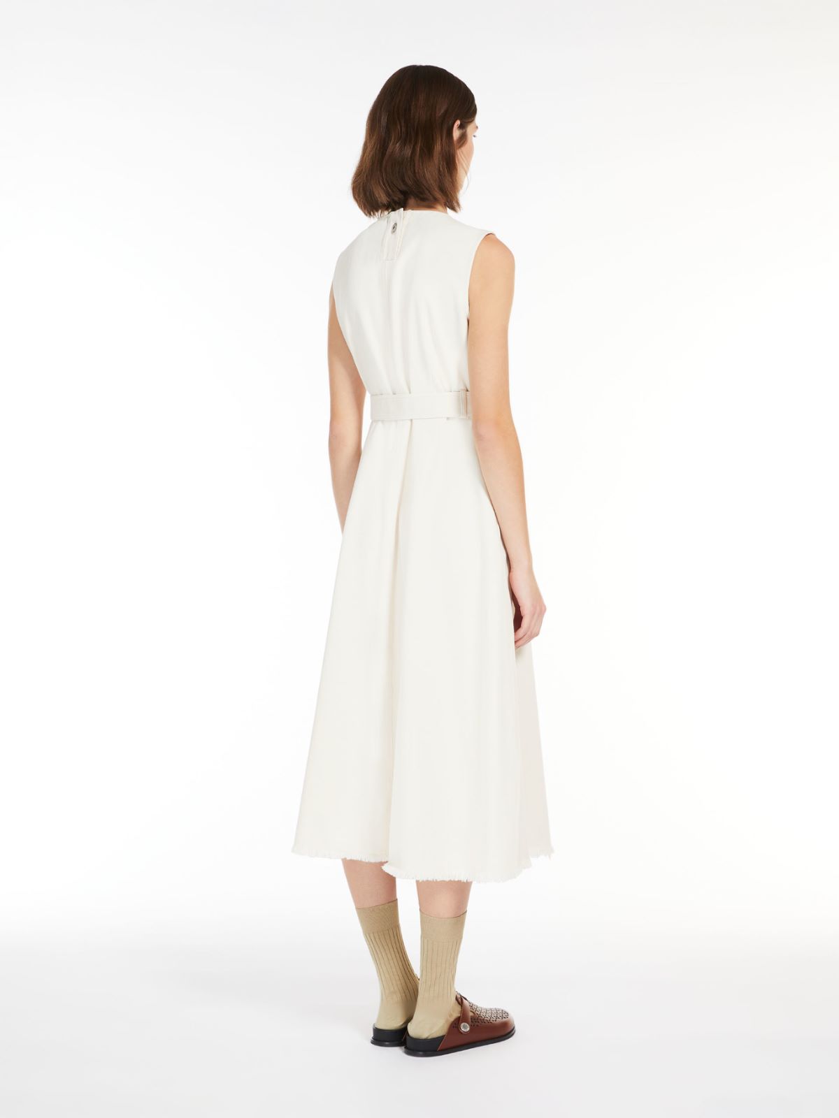 Sleeveless cotton bull denim dress