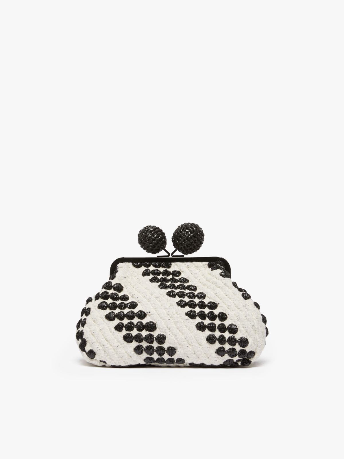 Medium jacquard and raffia Pasticcino Bag