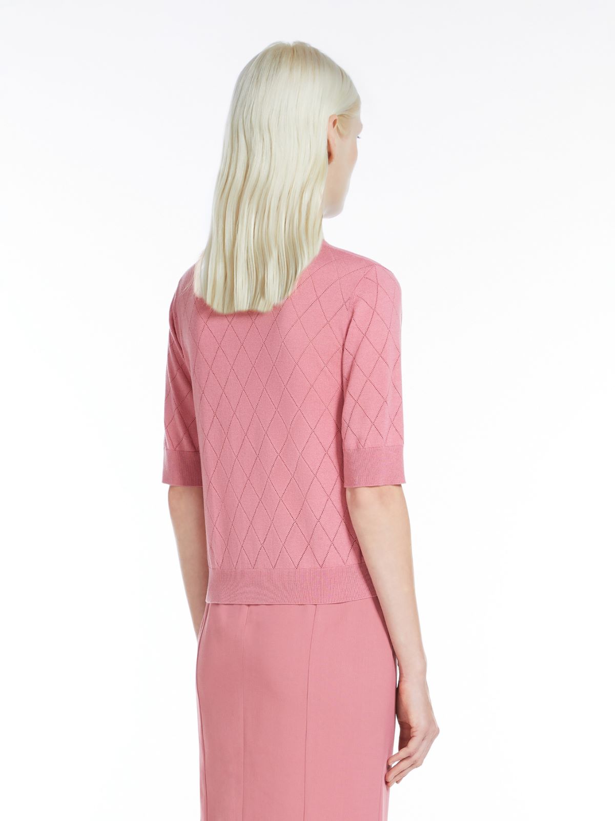 Silk and wool Argyle jumper