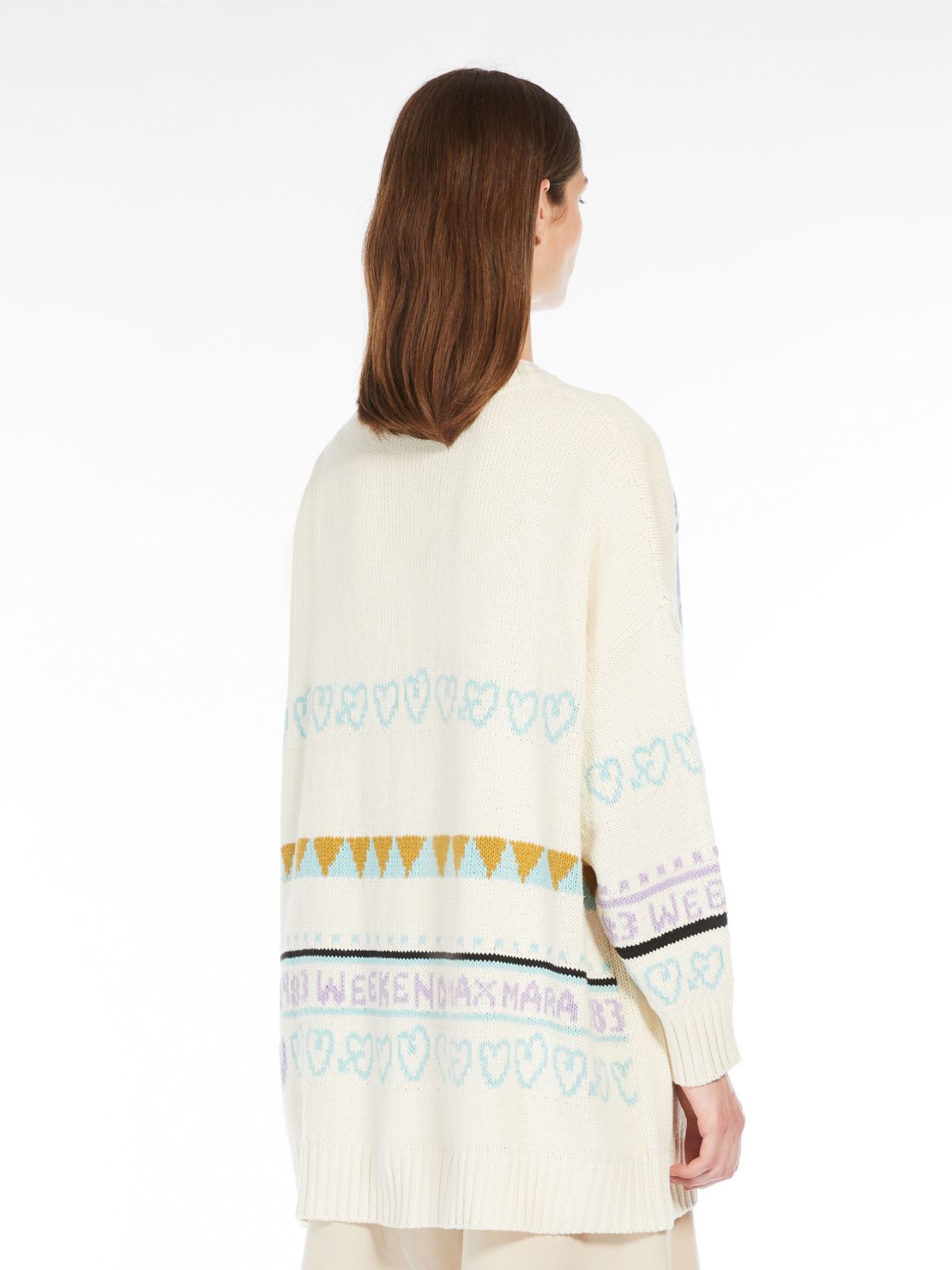 Oversized jacquard cotton cardigan