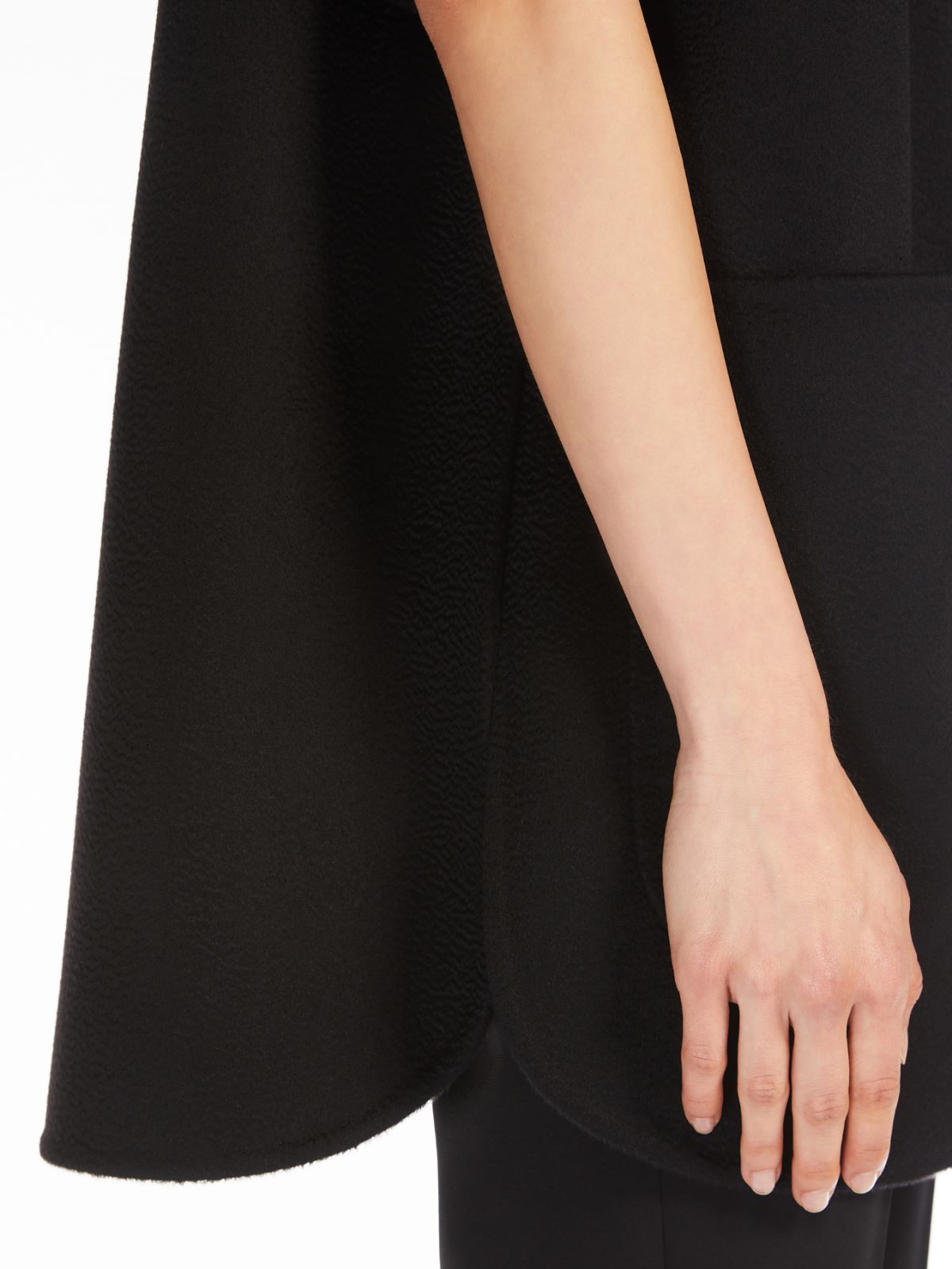 Sable-look cashmere cape