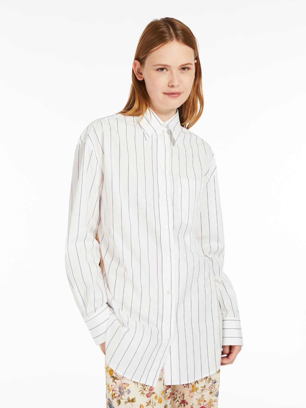 Poplin and crepe tunic