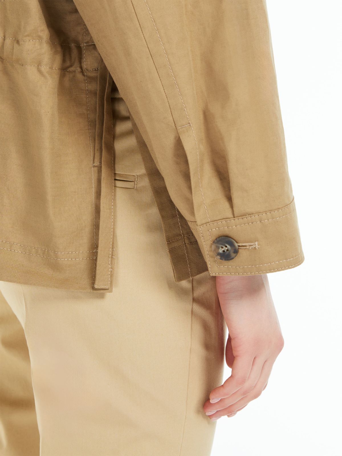 Cotton and linen basketweave jacket