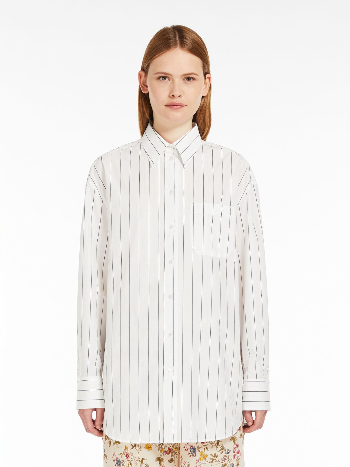 Poplin and crepe tunic