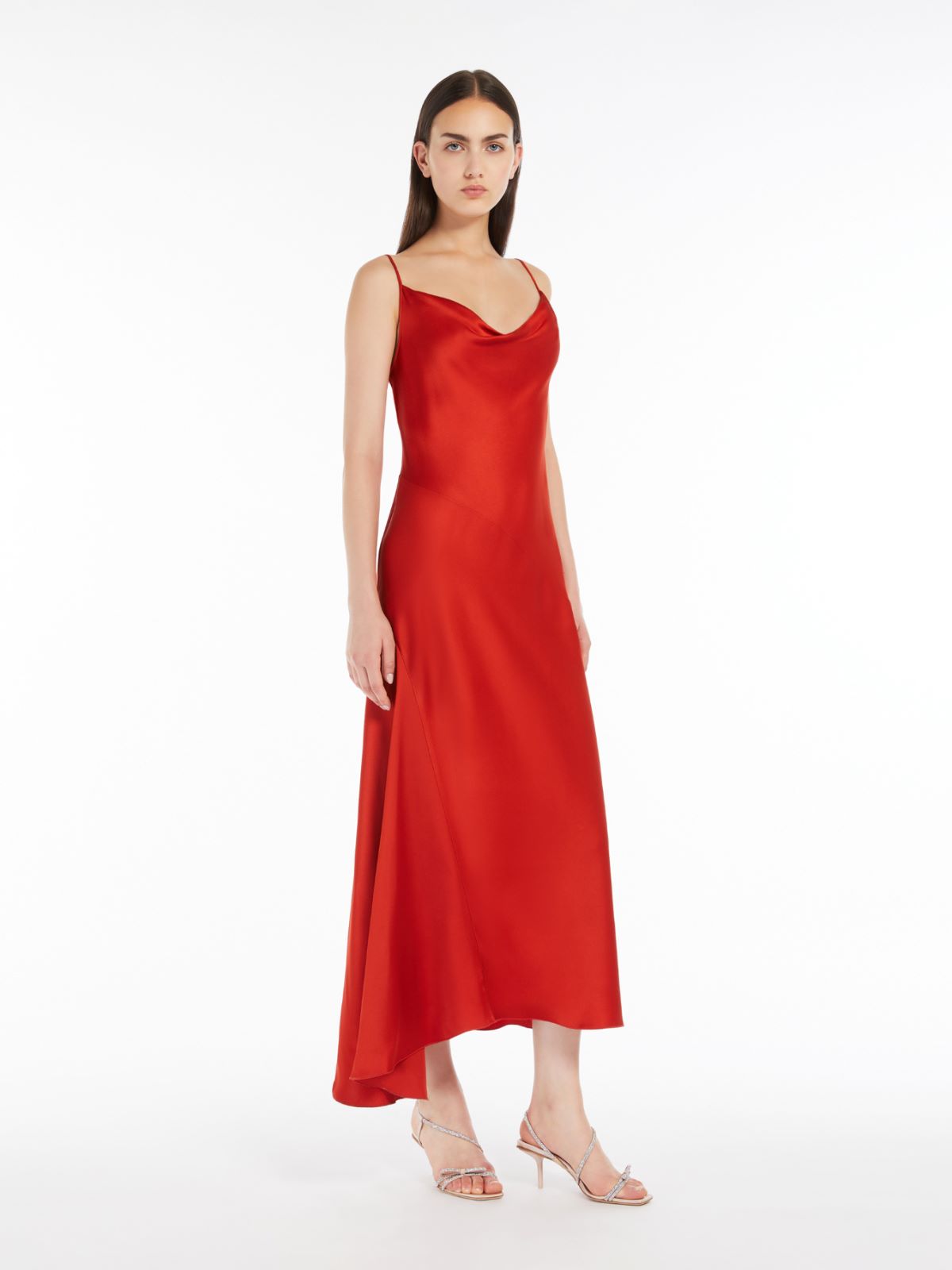 Reverse satin slip dress