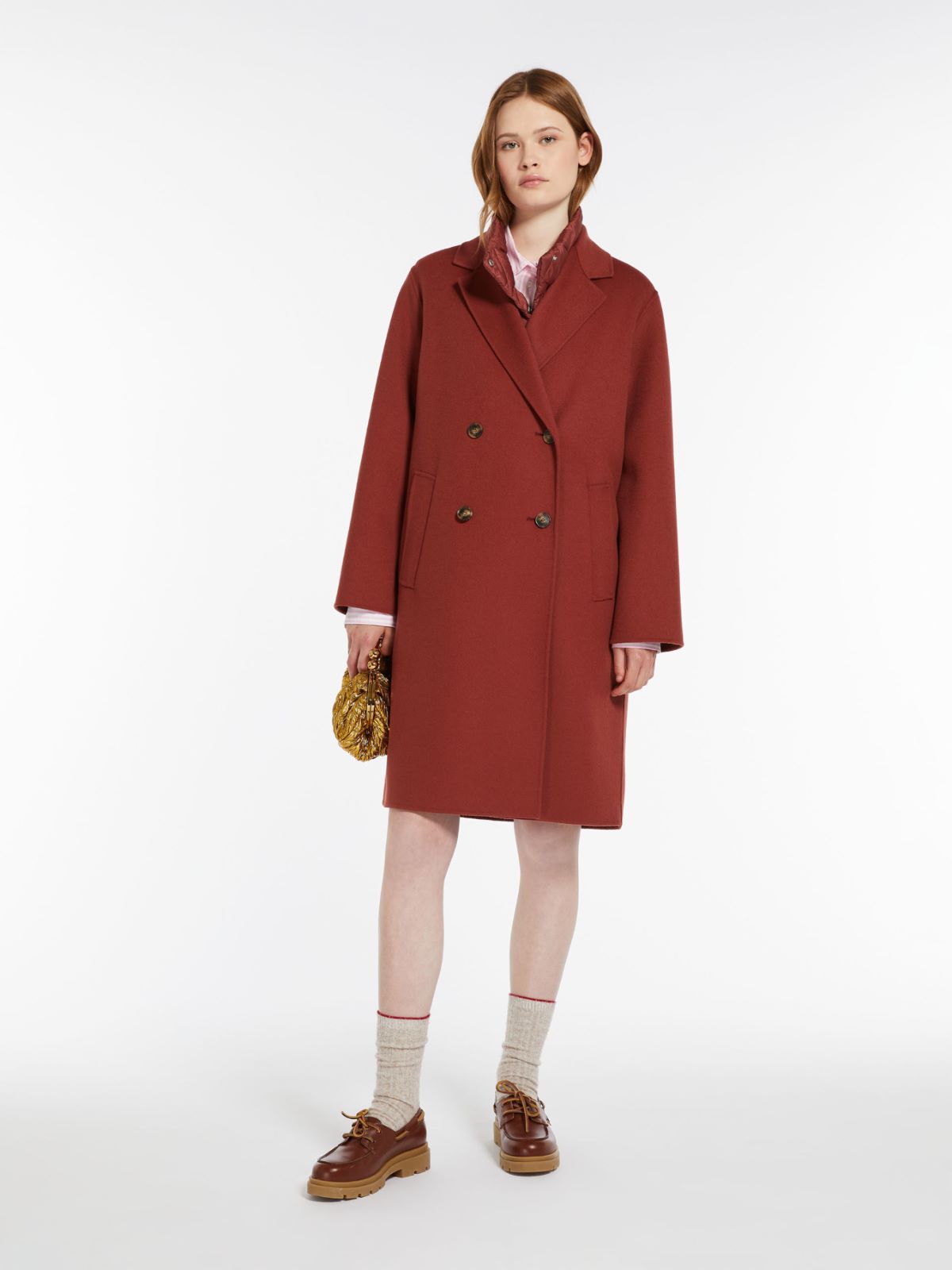 Double-breasted wool coat
