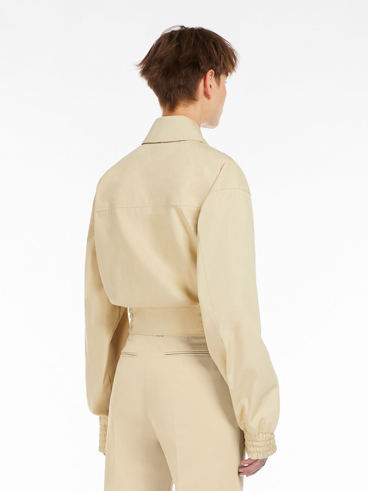 Washed cotton bomber jacket