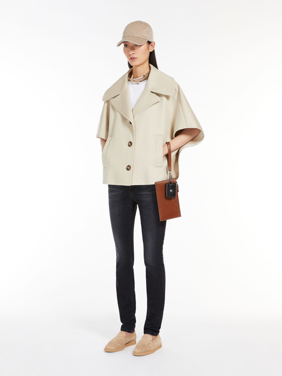 Cotton gabardine cape