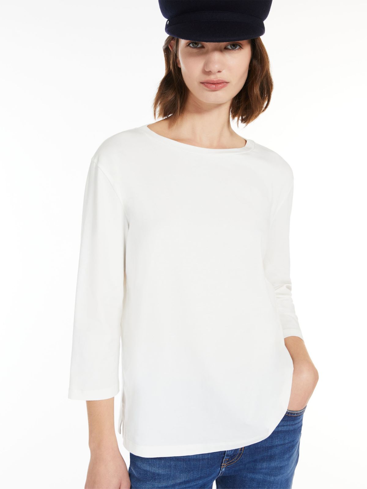 Jersey boat-neck T-shirt