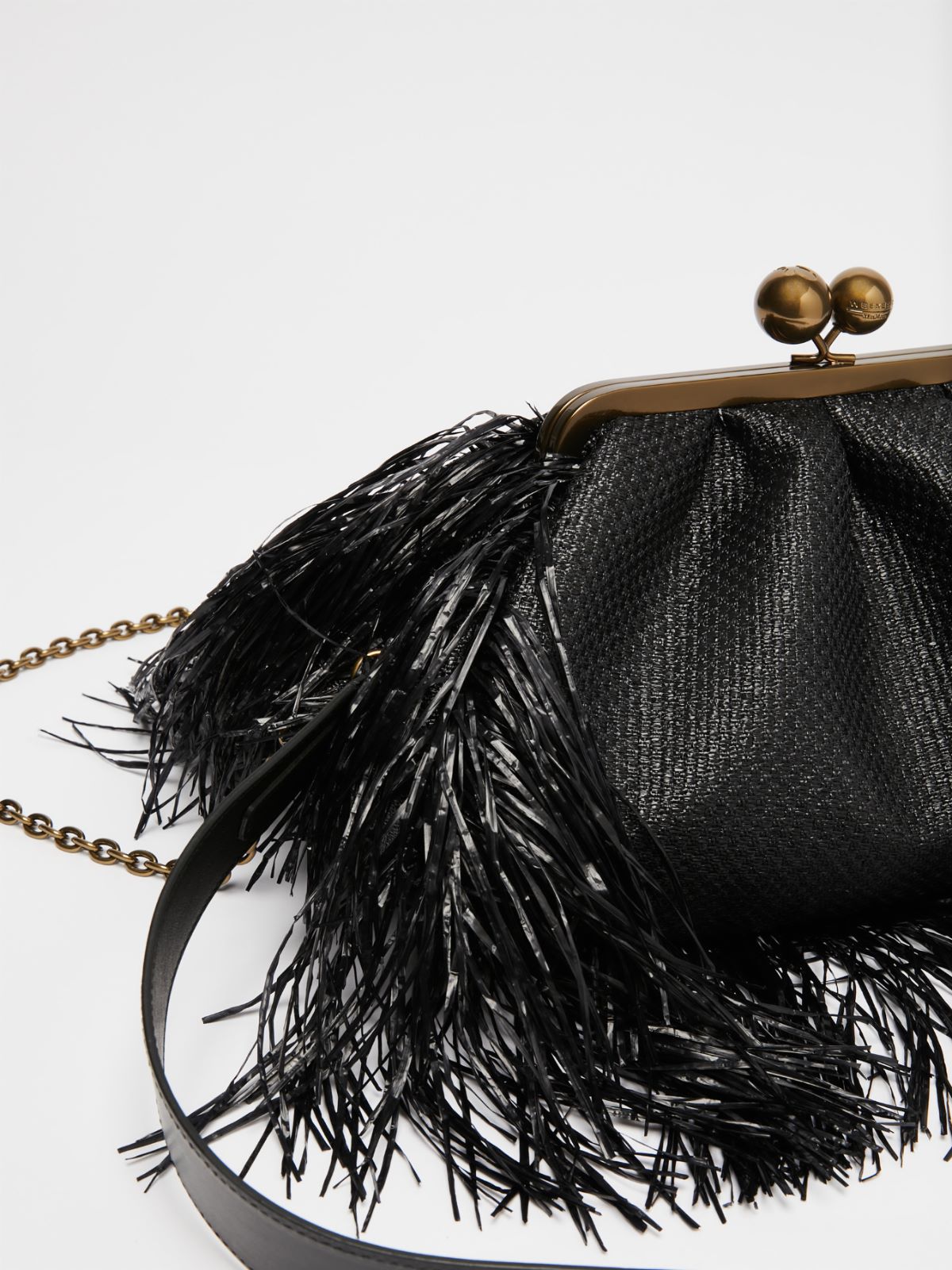 Medium fringed raffia-look Pasticcino Bag