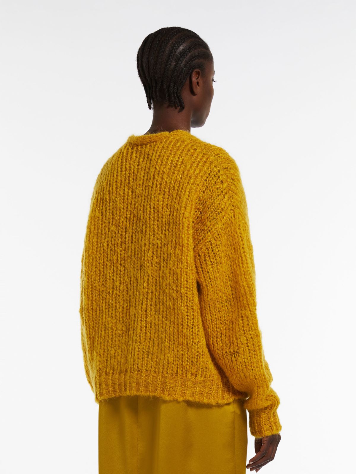 Oversized rib-knit mohair cardigan