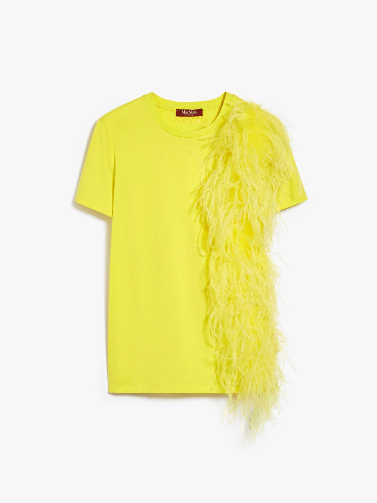 Feather-detail jersey T-shirt