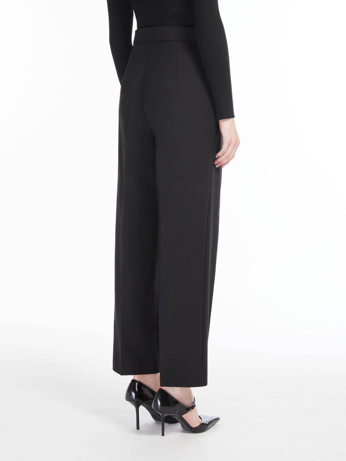 Slim-fit, stretch-wool trousers