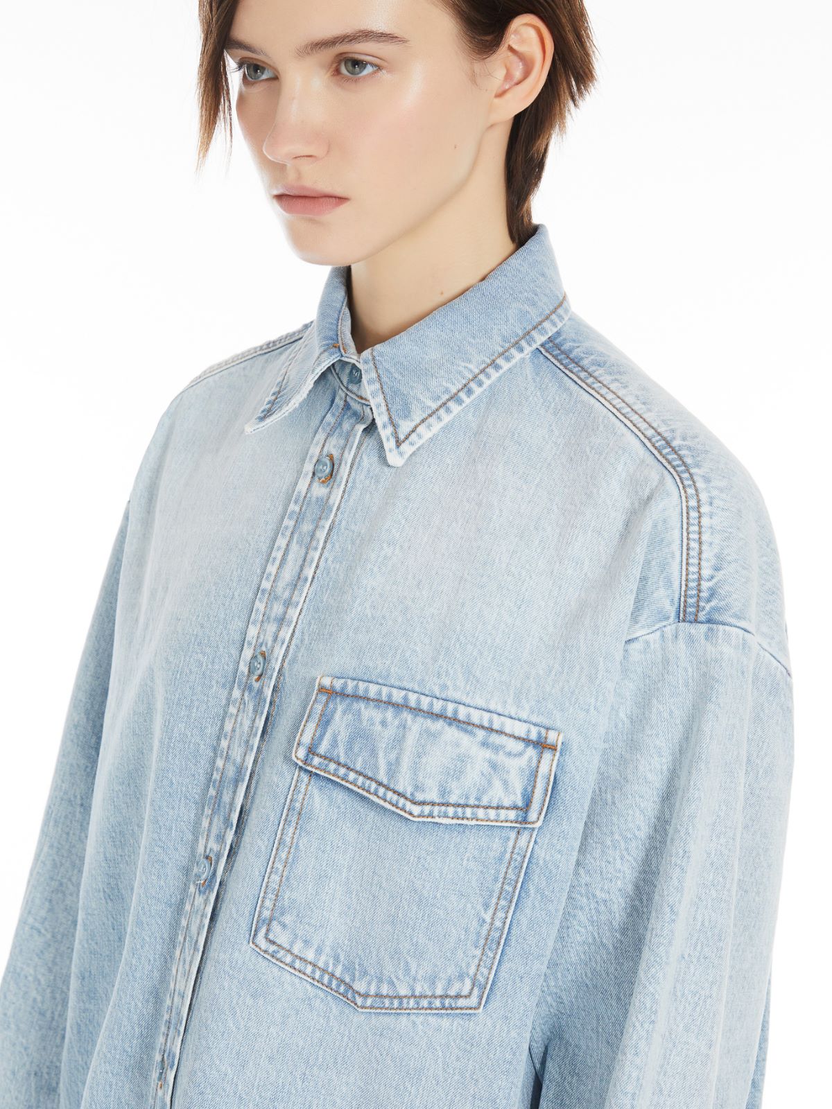Oversized denim blouse