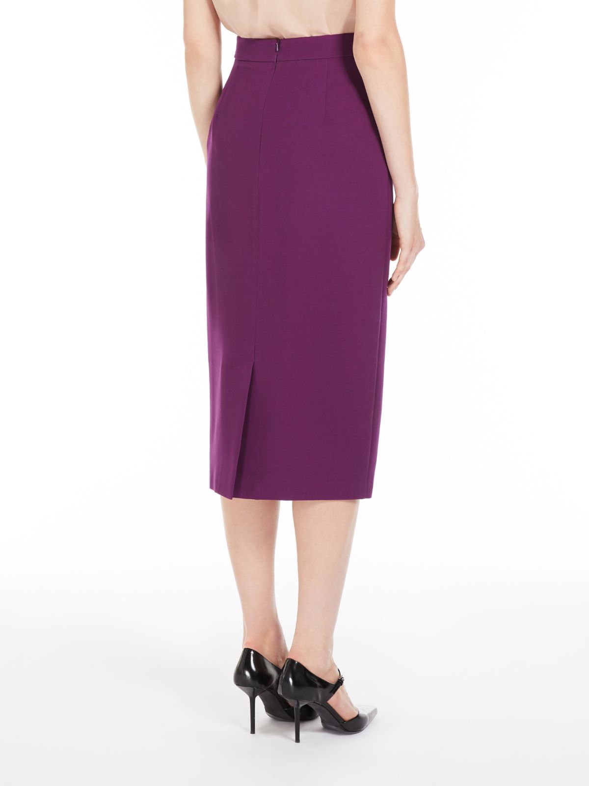 Wool and silk midi skirt