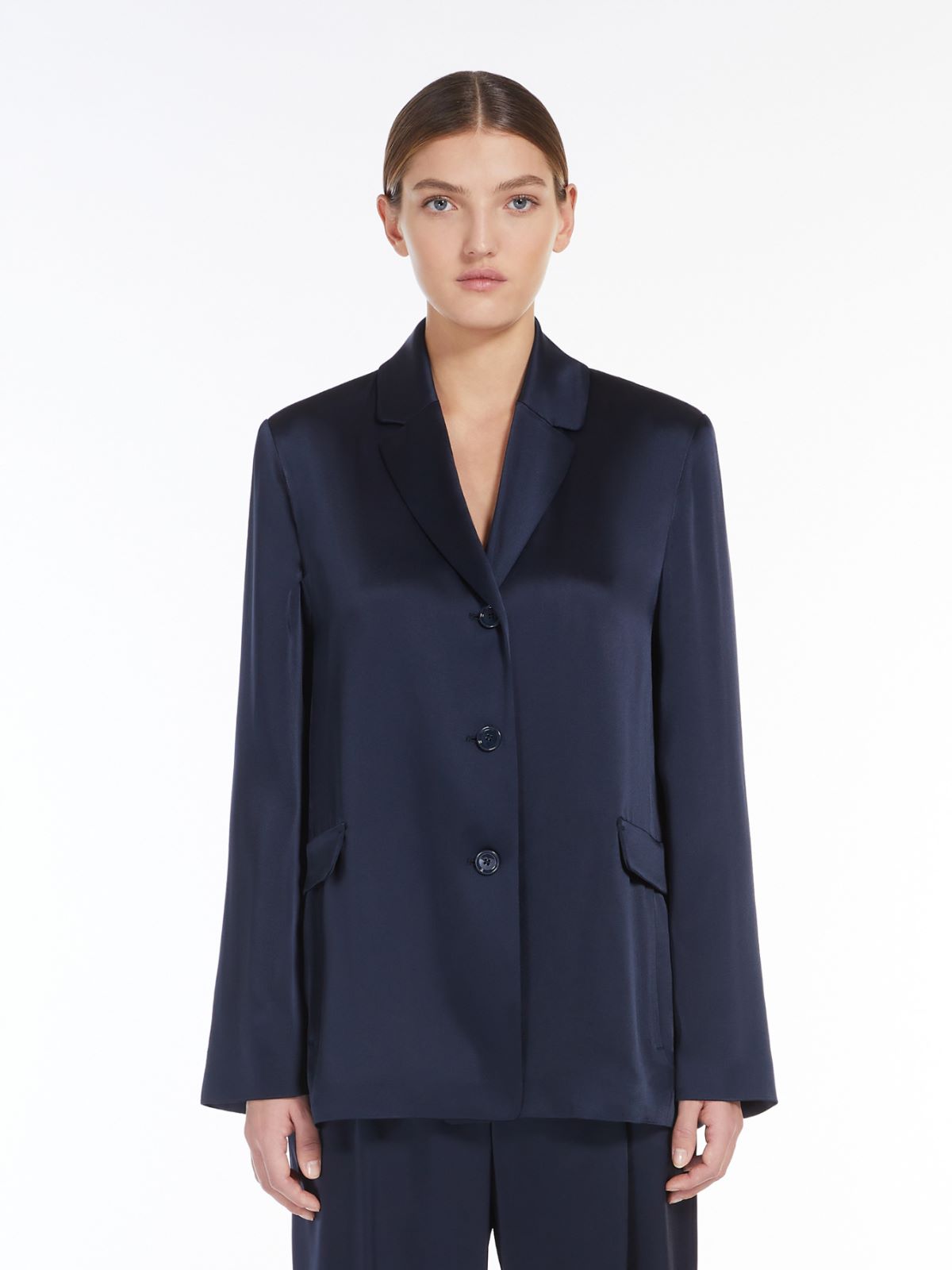 Single-breasted satin jacket