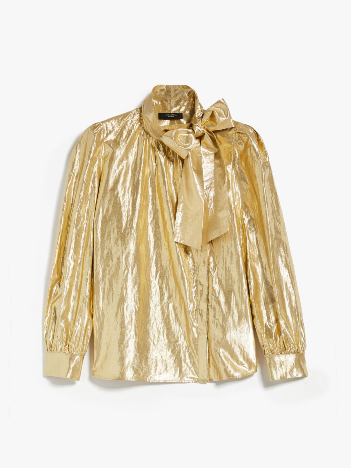 Taffeta pussy-bow shirt