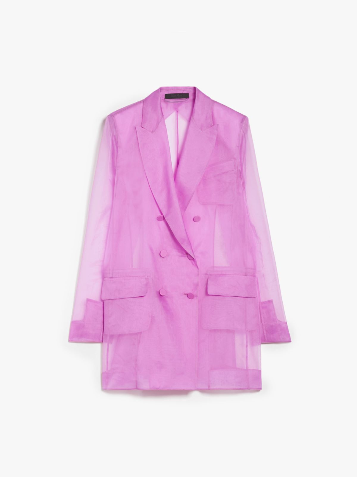 Silk organza double-breasted blazer