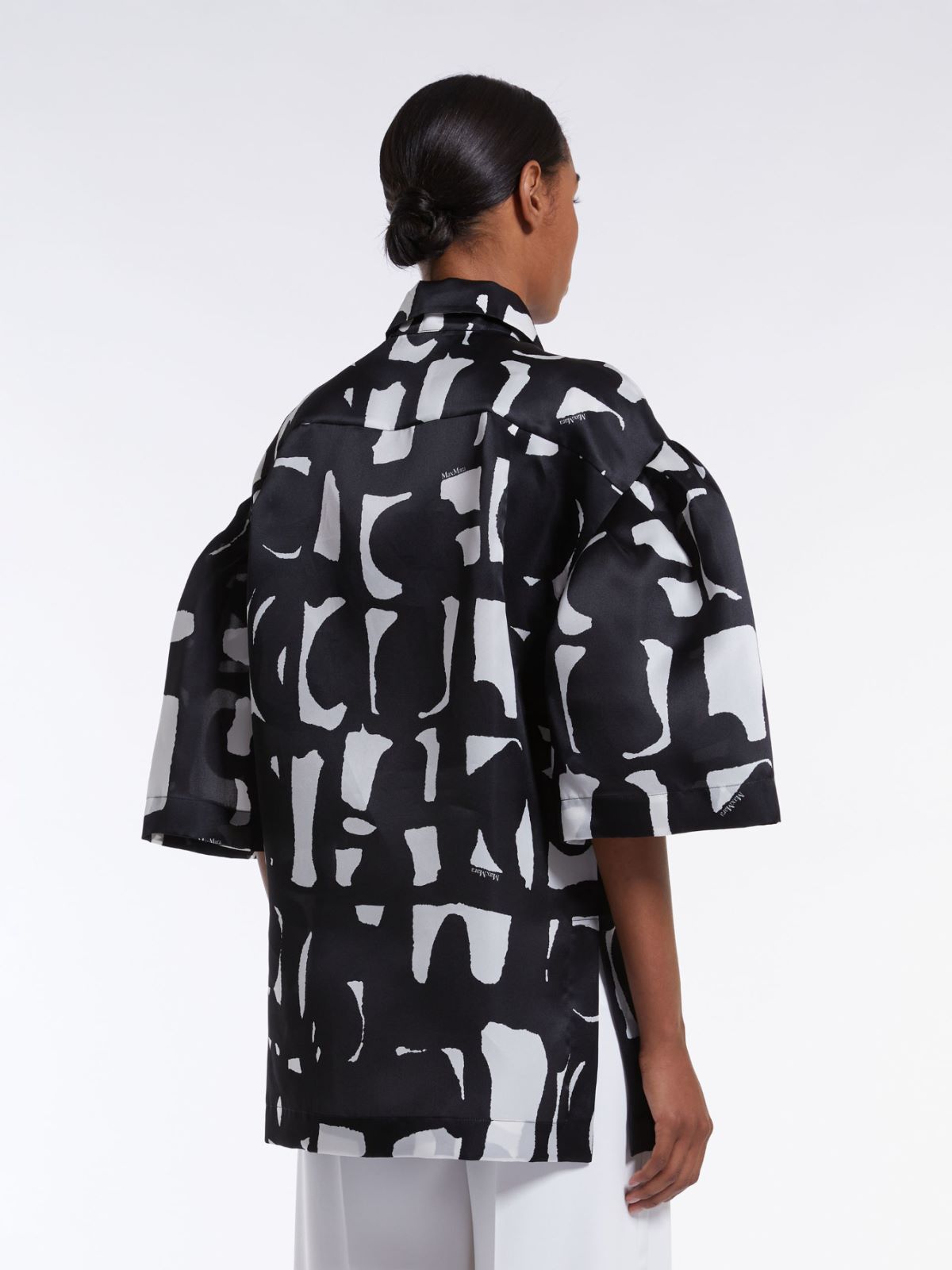 Printed organza shirt