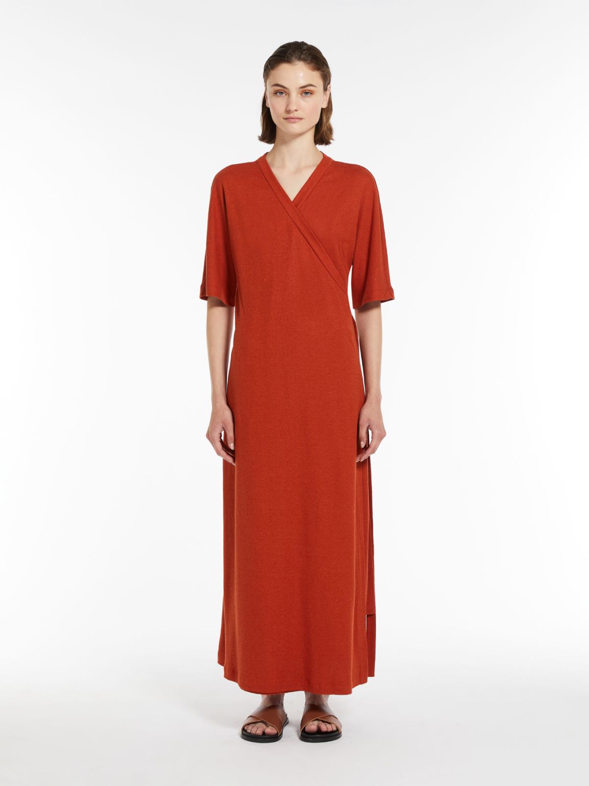 Linen and viscose jersey dress