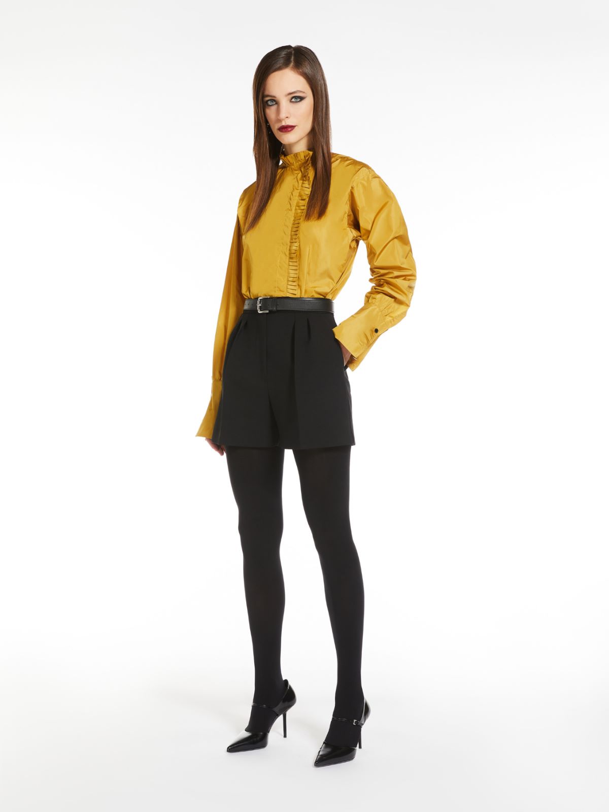 Silk blend taffeta shirt