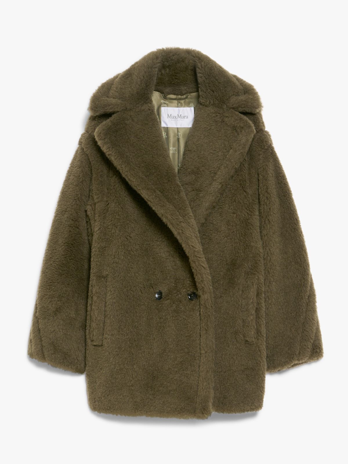 Short Teddy Bear Icon Coat in alpaca and wool