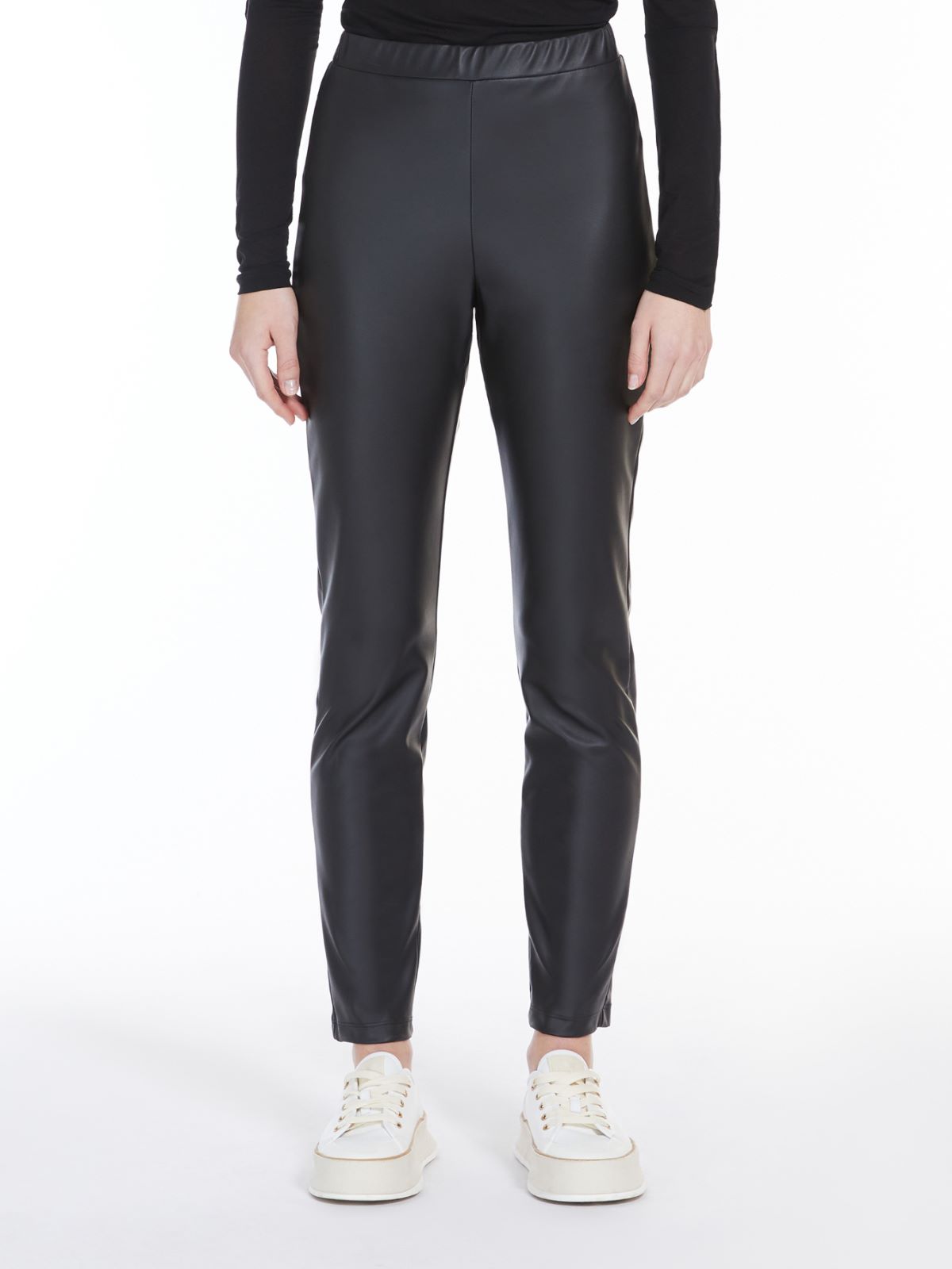 Coated jersey leggings